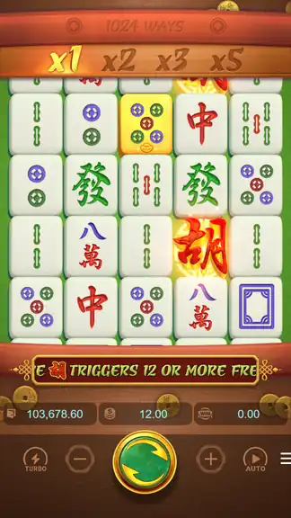 Mahjong Ways at spin 926, balance $103,678.60 - first bonus cluster passed