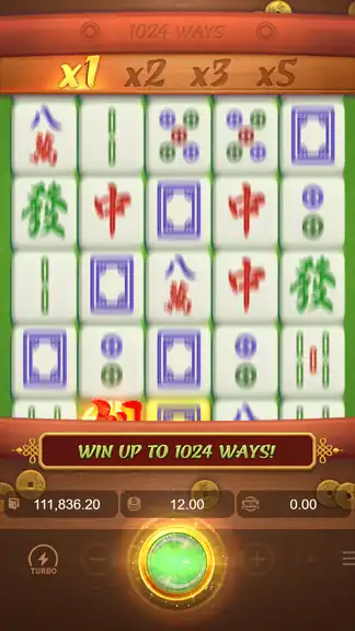 Mahjong Ways at spin 1740 session end, balance $111,836.20